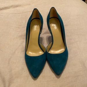 Michael Kors blue suede heels
